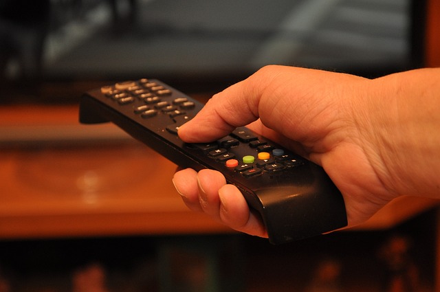 TV remote control on a table